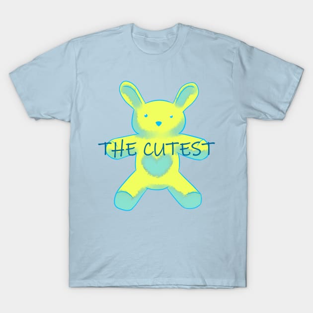 The cutest bunny yellow and blue T-Shirt by Demonic cute cat